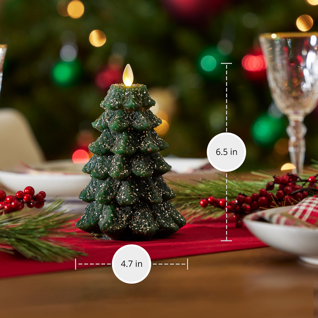 Home Fragrance, Green Glitter Tree Flameless Candle for Entryways, Bedrooms and Everyday Home Ambience, 2 Size Options image 8