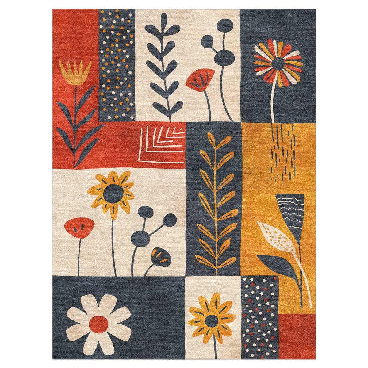 Area Rug, Midsummer Bloom Blue & Red for Hallways, Dining Spaces and Home Decor, 9 Size Options image 8