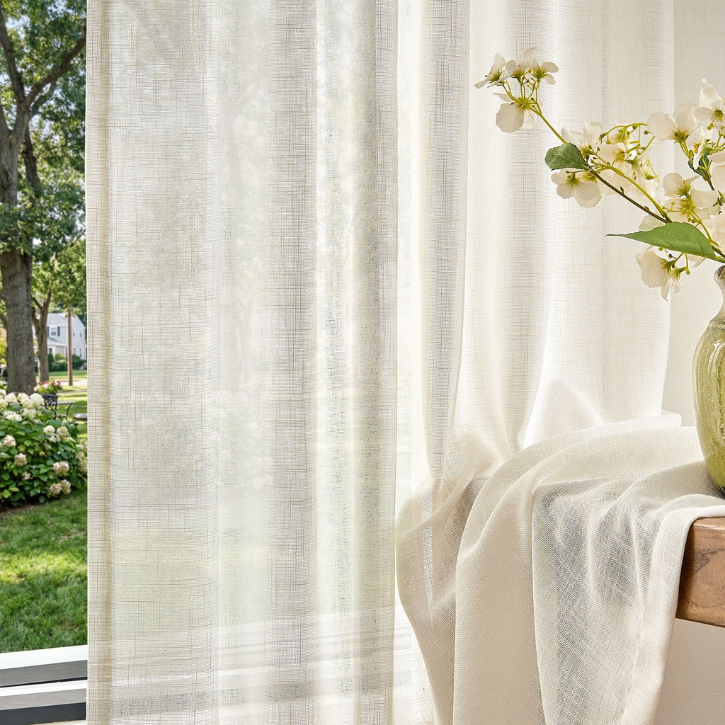 Window Curtain, Pinch Pleat Linen Blend Curtains (2 Panels) for Windows, Room Styling and Everyday Privacy, 4 Sizes and 5 Colors image 8