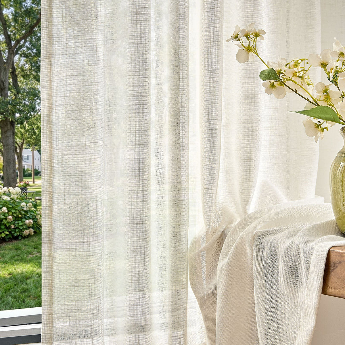 Window Curtain, Pinch Pleat Linen Blend Curtains (2 Panels) for Windows, Room Styling and Everyday Privacy, 4 Sizes and 5 Colors image 8