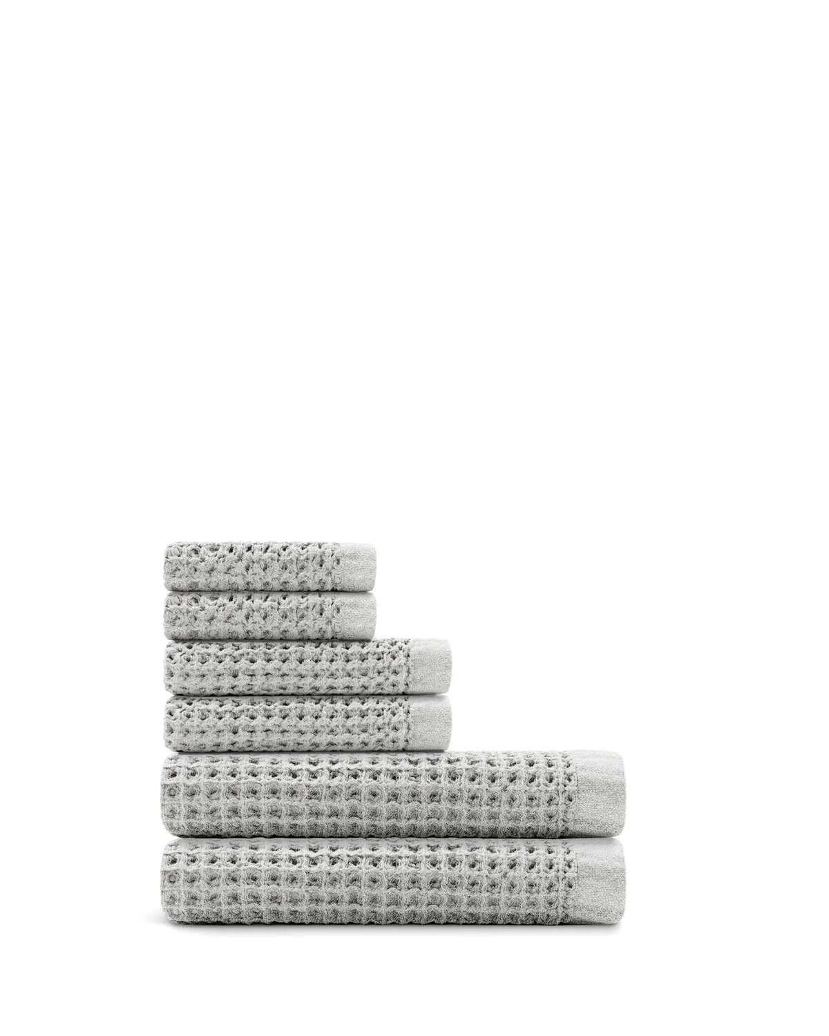 Bath Towel Set, Supima Waffle 6pc Bundle for Daily Bathroom Routines and Guest Baths, 14 Color Options image 8