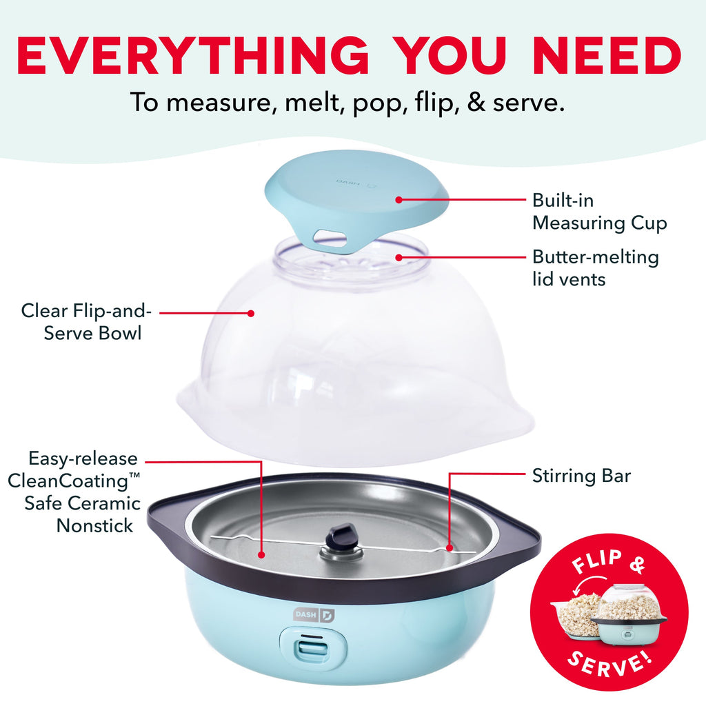Stovetop Popcorn Popper, SmartStore Stirring Maker for Homemade Popcorn, Movie Nights and Everyday Snacking, 2 Color Options image 8