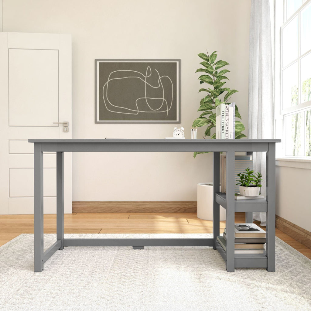 Computer Desk, 55", Solid Wood Construction for Home Offices, Computer Work and Study Spaces, 3 Color Options image 8