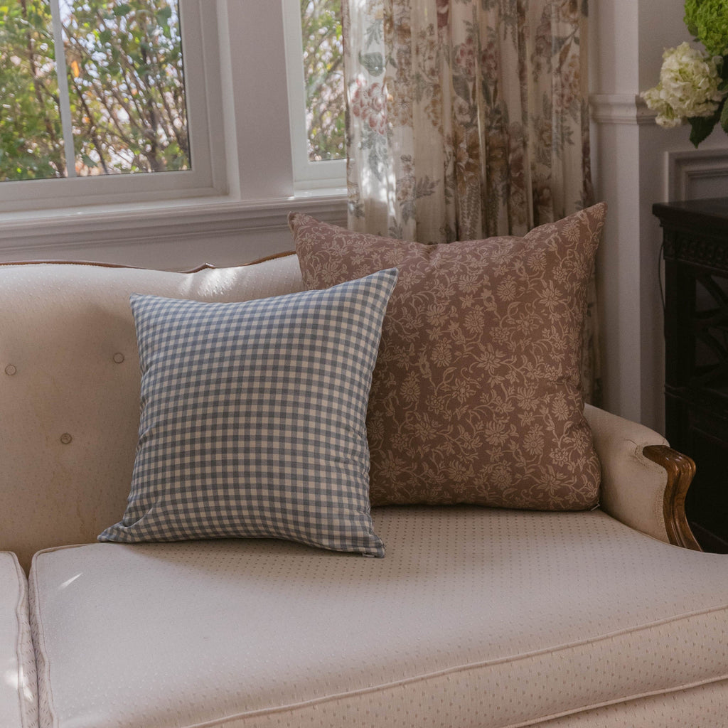 Decorative Pillow Cover Set, Dusty Blue Gingham 18" 20" 22" 26" 12x20", Machine-Washable Care for Sofas, Beds and Living Room Accents image 8