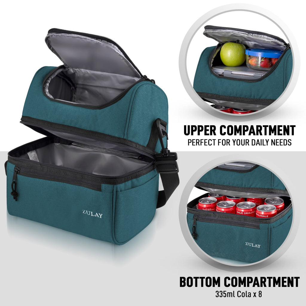 Food Storage Container, 2 Compartment Lunch Box Bag, Adjustable Design for Meal Prep, Leftovers and Kitchen Organization, 14 Color Options image 8