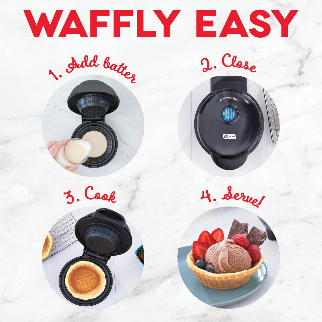 Dinnerware, Mini Waffle Bowl Maker, Non-Slip Design for Family Dining, Serving and Entertaining, 3 Color Options image 8