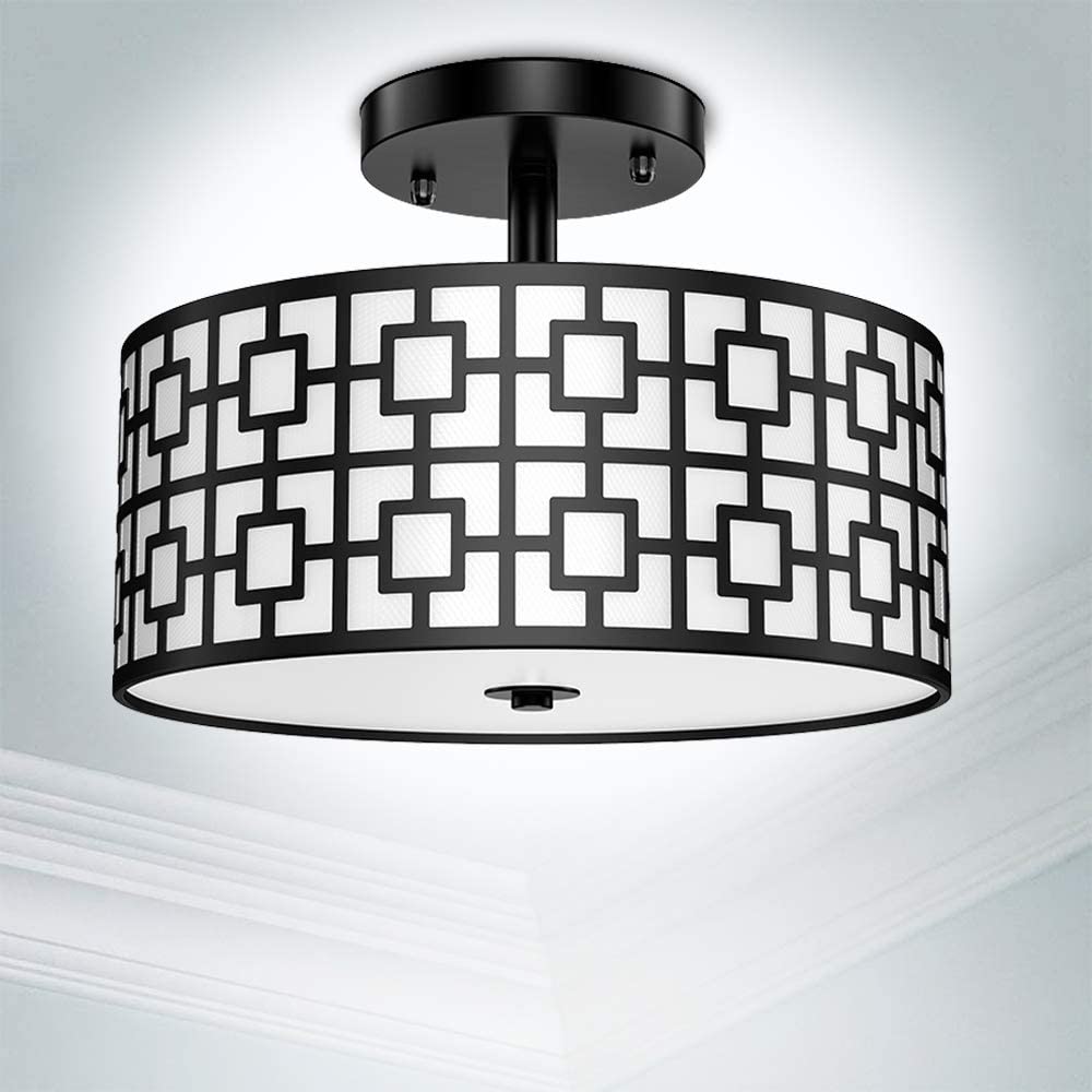 Home Lighting, 12.6In Modern Semi Flush Ceiling Light for Desks, Side Tables and Warm Room Lighting, 2 Color Options image 8