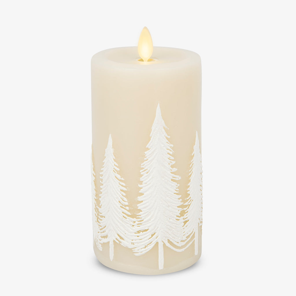 Flameless Candle, White Swan Embossed Trees Pillar for Bedrooms, Living Rooms and Everyday Candlelight Ambience, 2 Size Options image 8