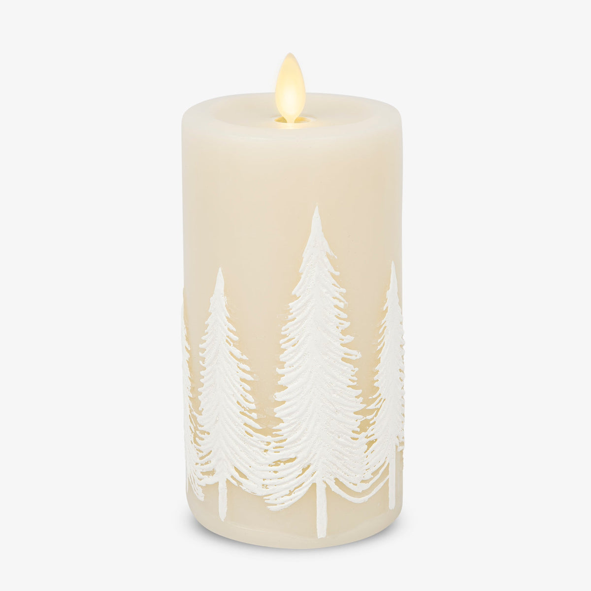 Flameless Candle, White Swan Embossed Trees Pillar for Bedrooms, Living Rooms and Everyday Candlelight Ambience, 2 Size Options image 8