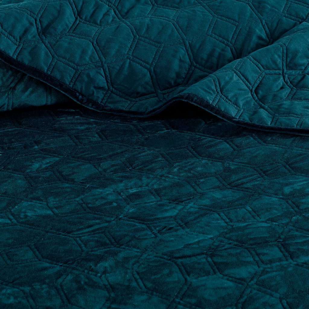 Cozy Throw Blanket, Harper 3 Piece Velvet Quilt Set, Machine-Washable Care for Sofas, Beds and Relaxing at Home, 2 Sizes and 7 Colors image 8