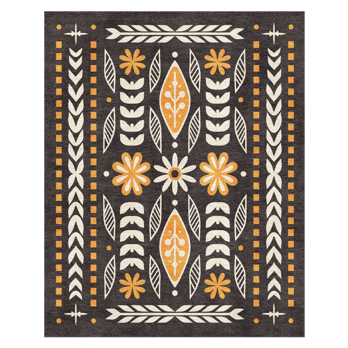 Area Rug, Topanga Black & Yellow for Hallways, Dining Spaces and Home Decor, 10 Size Options image 8