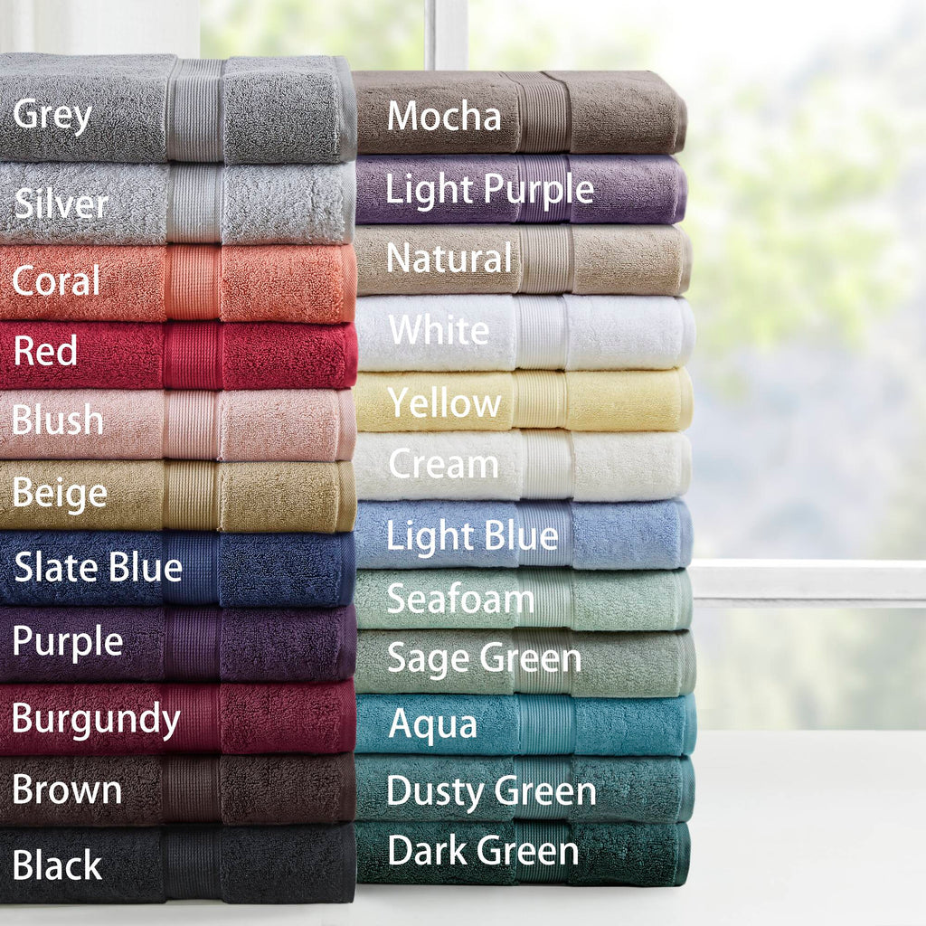 Bath Linen, 800GSM Premium Long Staple Cotton 8 Piece, Machine-Washable Care for Home Bathrooms and Everyday Care, 26 Color Options image 8