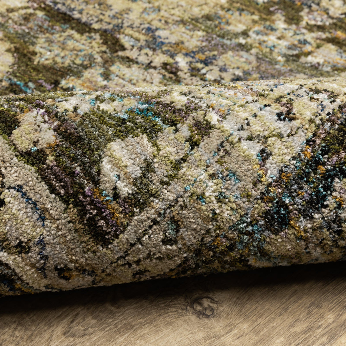 Area Rug, Andorra 7125C Green Brown for Living Rooms, Bedrooms and Entryways, 11 Size Options image 8