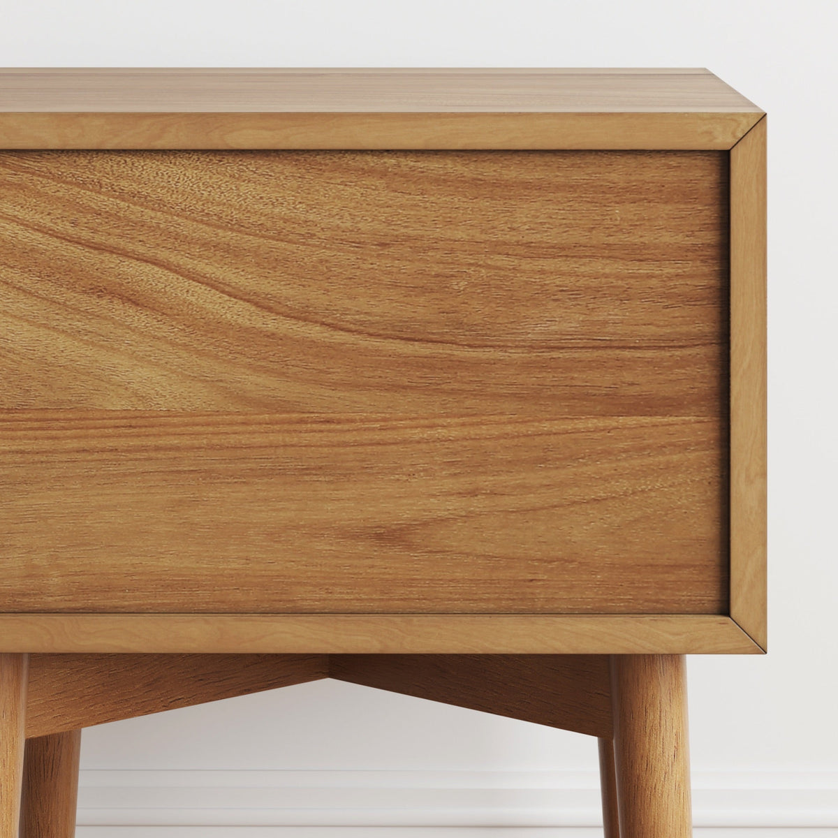 Nightstand, Wood Mid Century Acacia, Solid Wood Construction for Bedrooms, Bedside Essentials and Everyday Storage image 8