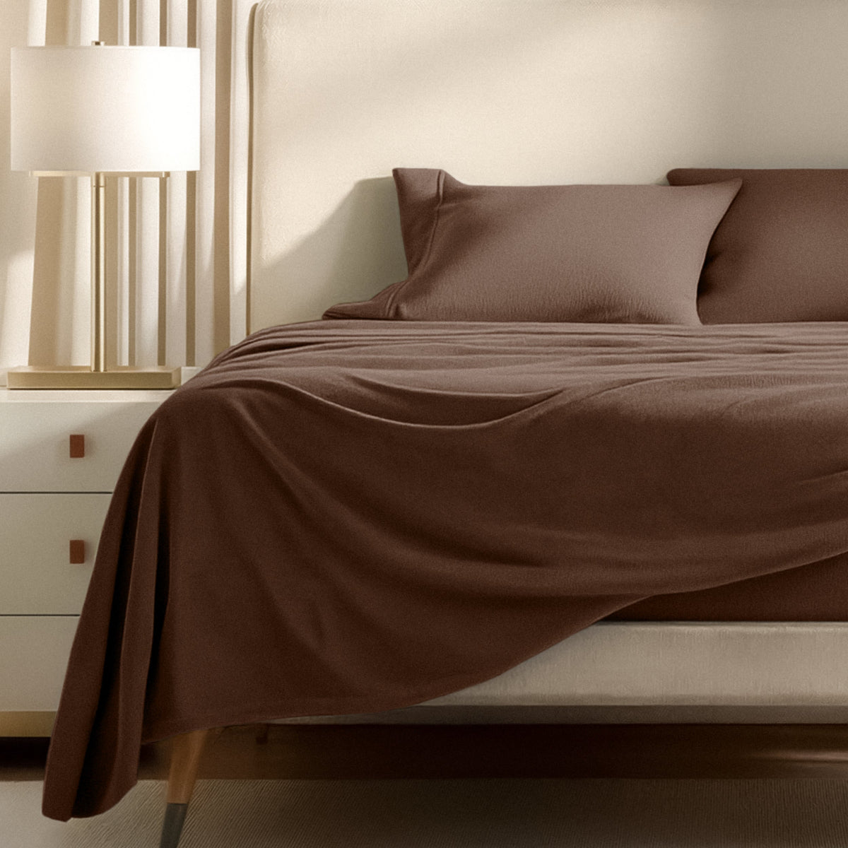 Bed Sheet Set, Polar Fleece for Master Bedrooms, Guest Beds and Daily Use, 9 Sizes and 15 Colors image 8