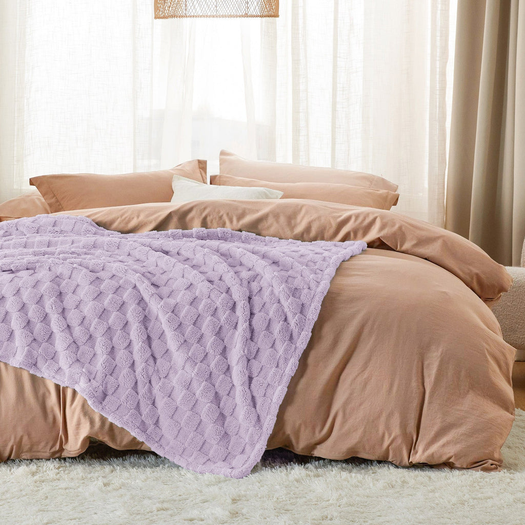 Cozy Throw Blanket, Jacquard Shaggy Sherpa for Living Rooms, Bedrooms and Everyday Lounging, 4 Sizes and 19 Colors image 8