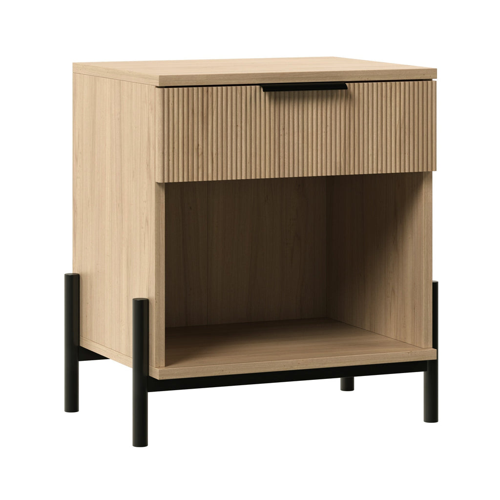 Nightstand, Paris Modern Scandinavian Reeded for Bedside Storage, Bedroom Organization and Guest Rooms, 2 Sizes and 3 Colors image 8