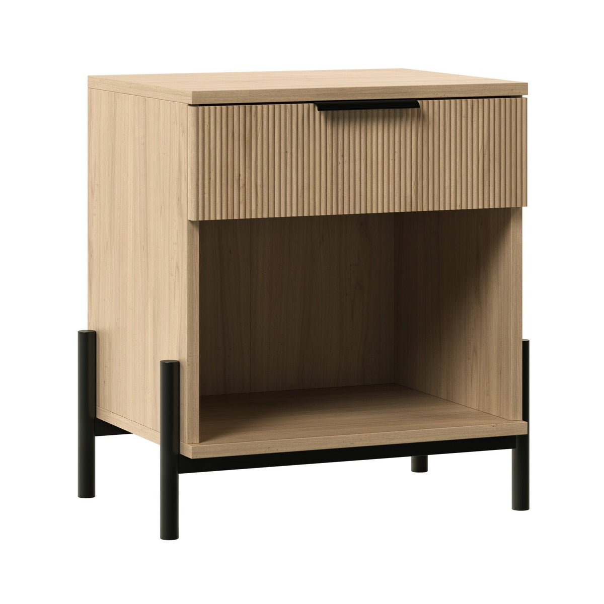 Nightstand, Paris Modern Scandinavian Reeded for Bedside Storage, Bedroom Organization and Guest Rooms, 2 Sizes and 3 Colors image 8