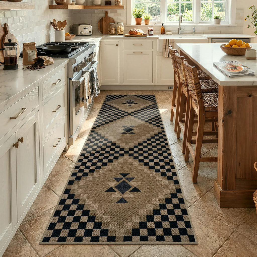 Area Rug, Lunette Washable Tribal Soft Easy Jute Black, Stain-Resistant Finish for Living Rooms, Bedrooms and Entryways, 3 Size Options image 8