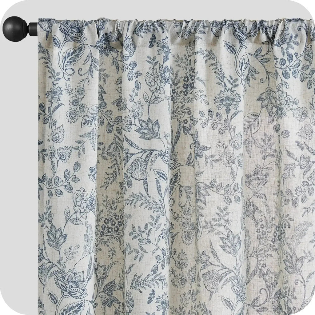 Window Curtain, Ethereal Botanical Linen Curtains (2 Panels), Lightweight Design for Windows, Room Styling and Everyday Privacy image 8