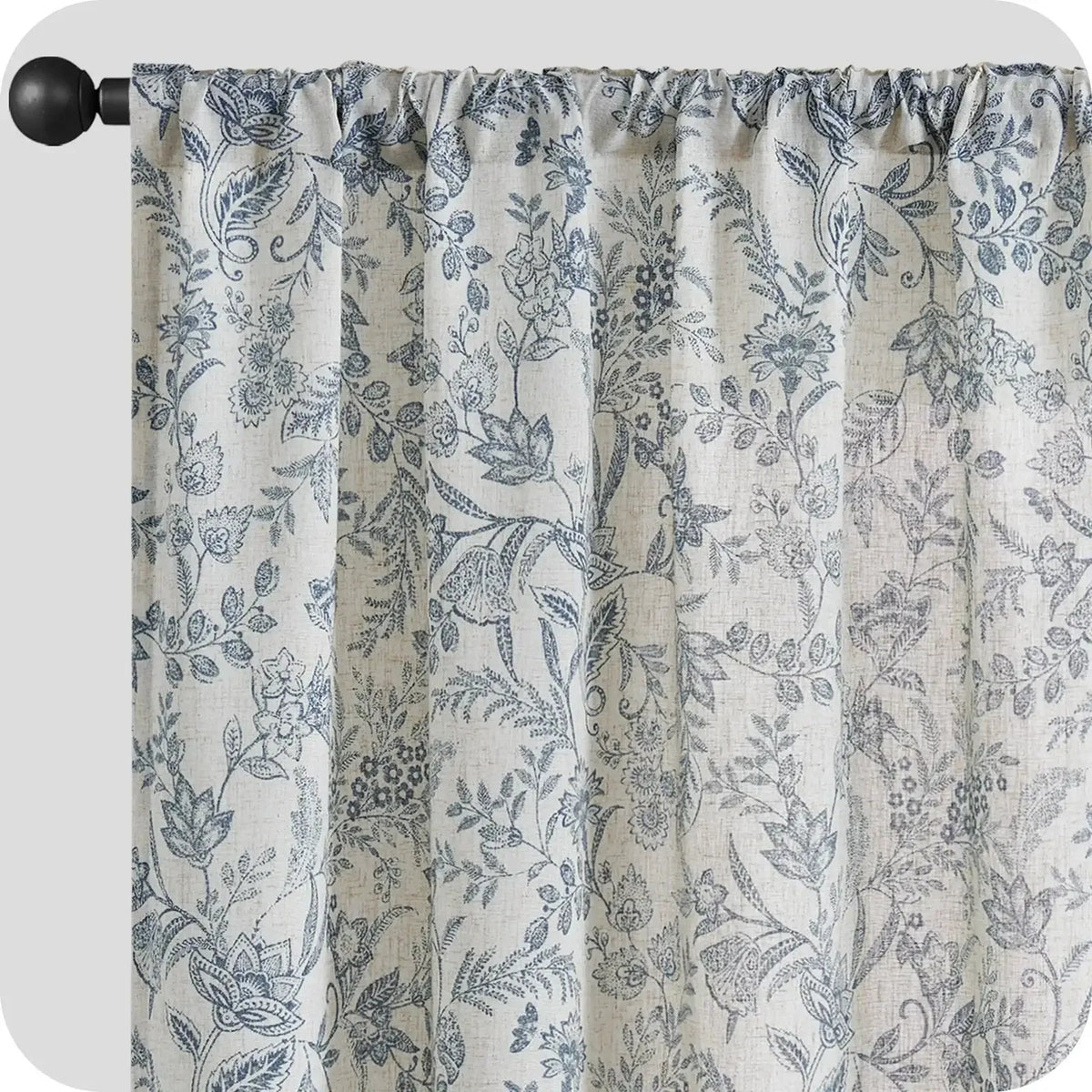 Window Curtain, Ethereal Botanical Linen Curtains (2 Panels), Lightweight Design for Windows, Room Styling and Everyday Privacy image 8