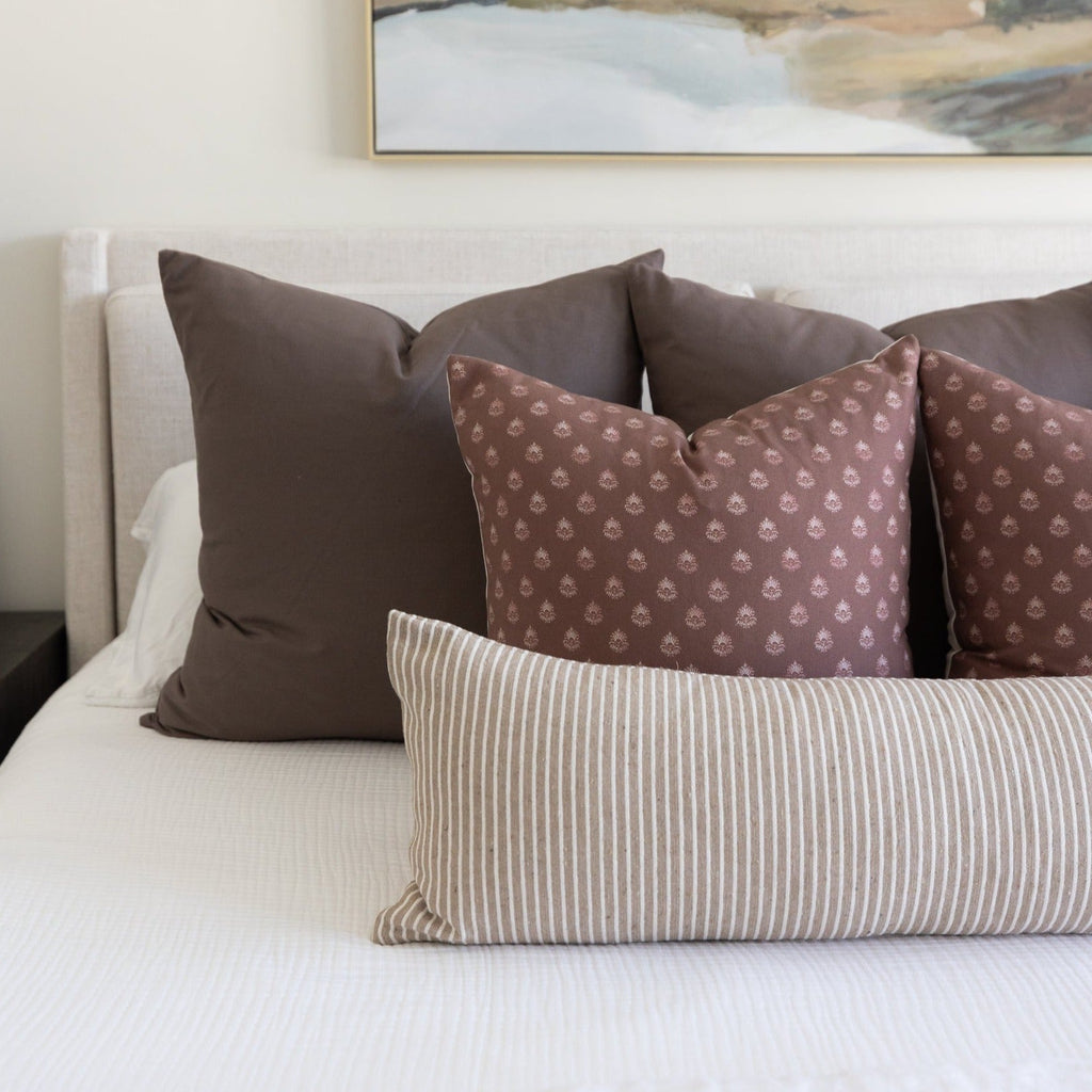 Decorative Pillow Cover Set, Mocha Basics 18" 22" 26" 12x20", Machine-Washable Care for Bedroom Styling and Living Room Decor image 8