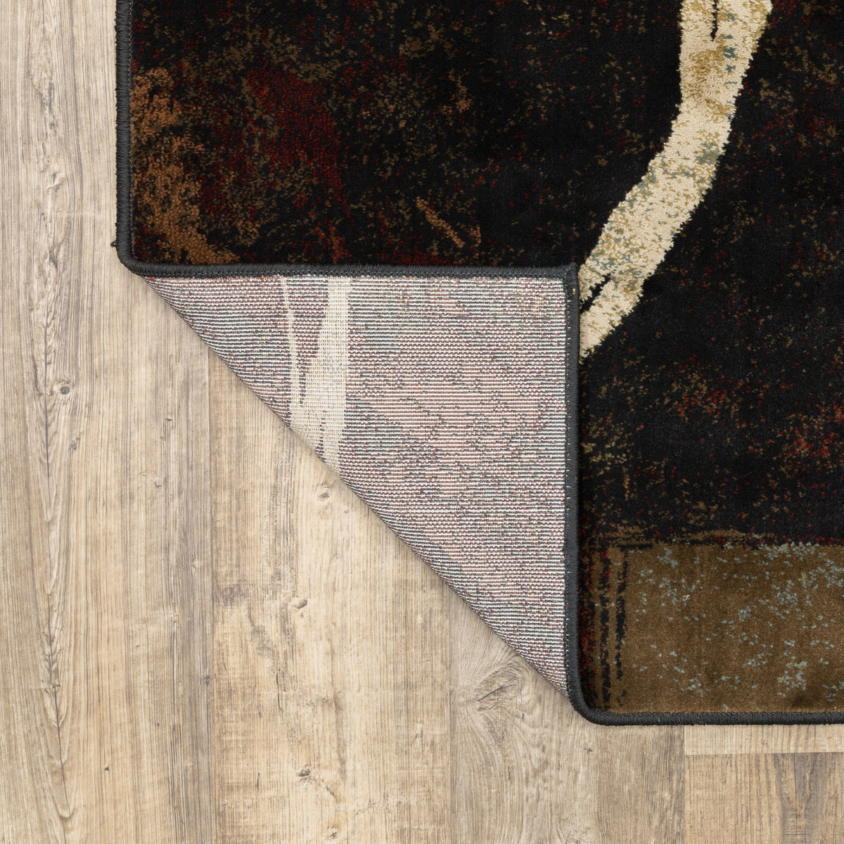 Area Rug, Hudson 2544B Brown Black for Living Rooms, Bedrooms and Entryways, 9 Size Options image 8