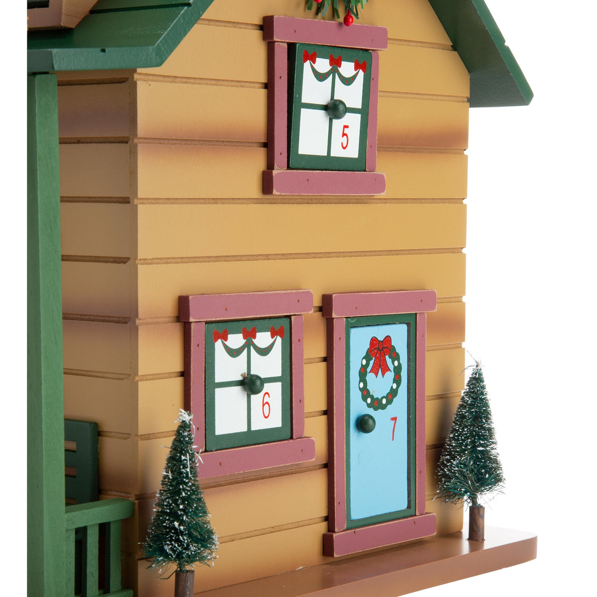 Seasonal Home Decor, Christmas Advent Cabin with Woodland Animals for Mantels, Tables and Seasonal Decorating image 8