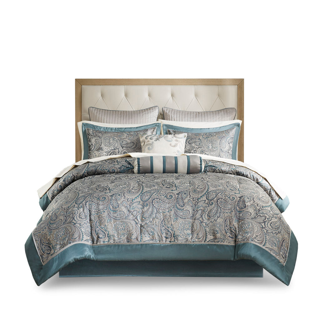 Bed Comforter, Aubrey 12 Piece Set with Cotton in a Bag for Year-Round Bedroom Comfort and Restful Sleep, 4 Sizes and 5 Colors image 8