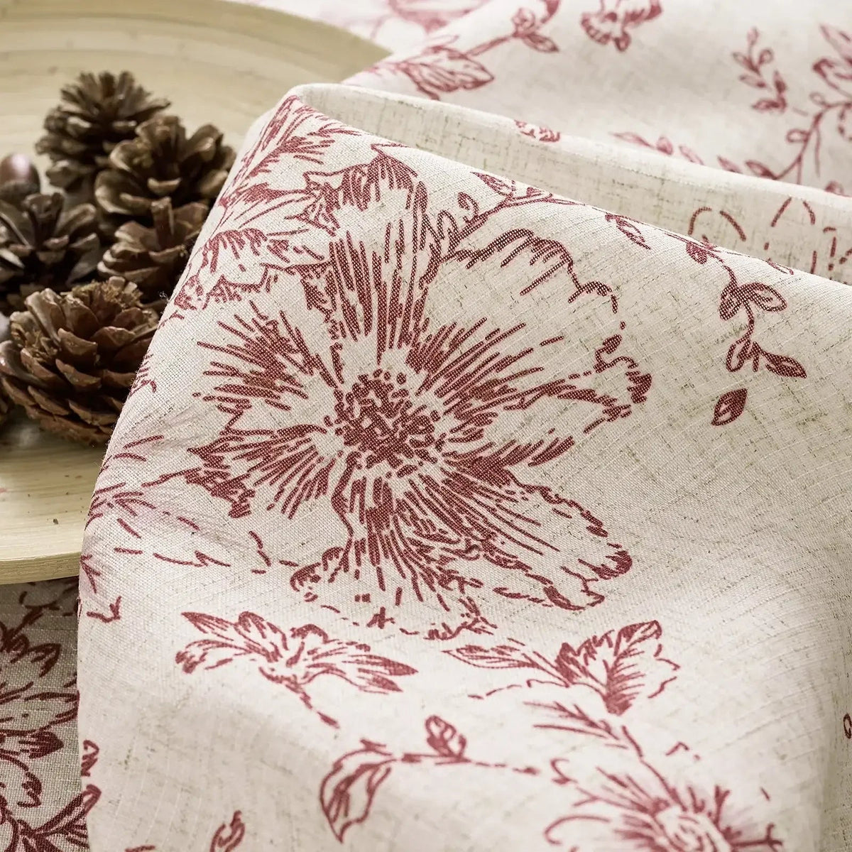 Window Curtain, Floral Lined Linen Blend Curtains (2 Panels), Machine-Washable Care for Windows, Room Styling and Everyday Privacy image 8