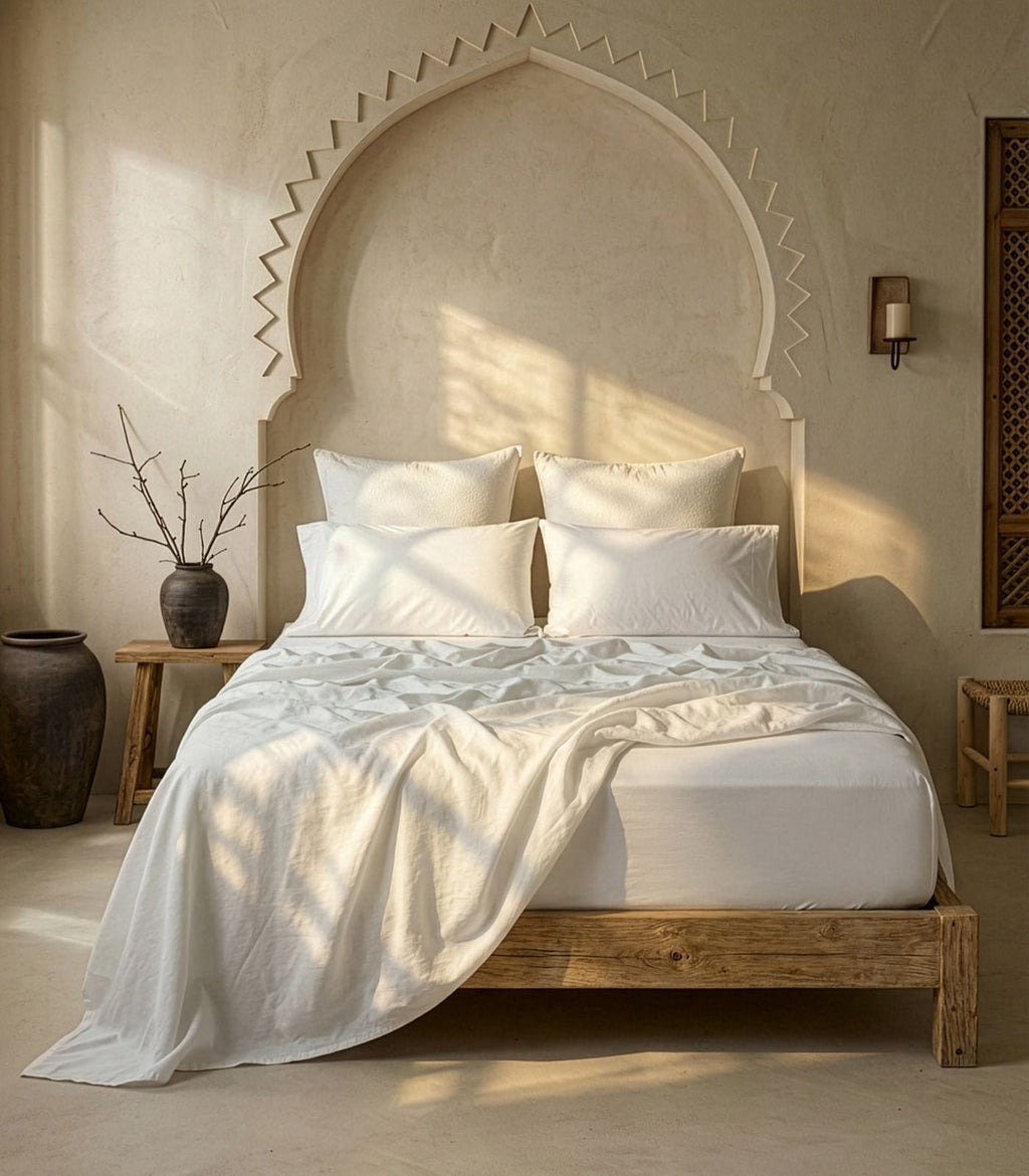 Bed Sheet Set, Percale, Organic Cotton Shell for Master Bedrooms, Guest Beds and Daily Use, 6 Sizes and 6 Colors image 8