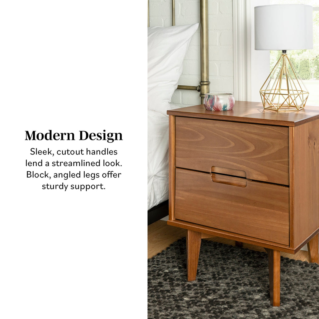 Nightstand, Sloane Mid Century Modern Solid Wood, Lightweight Design for Bedside Storage, Bedroom Organization and Guest Rooms image 8