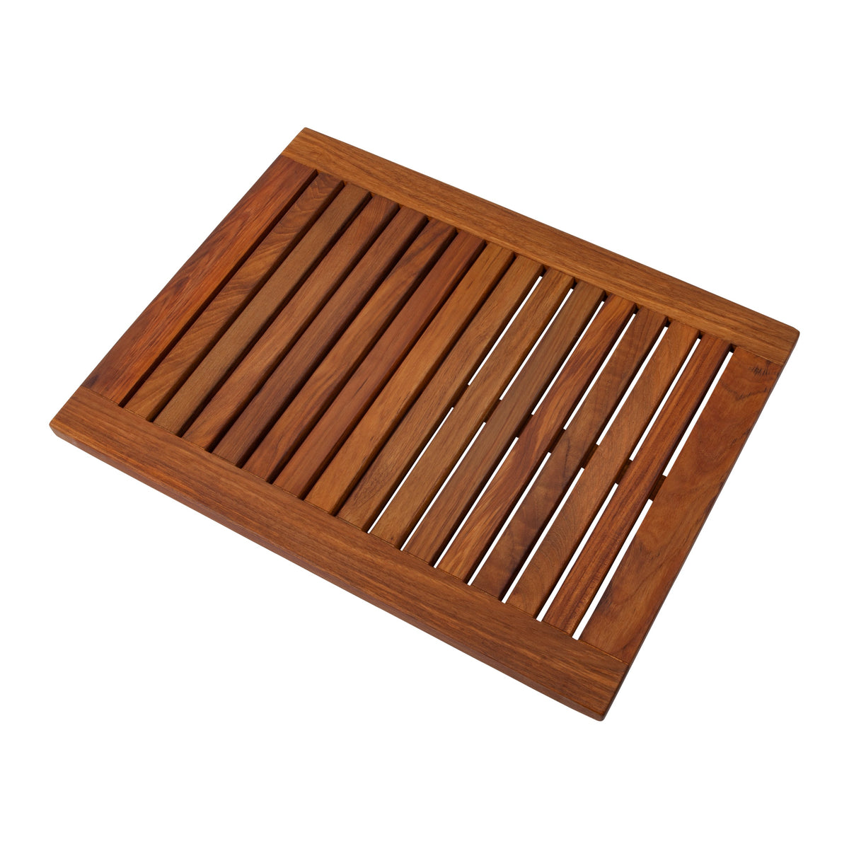 Teak Shower Mat, Juno Oiled with Frame 23.6″ x 17.7″ for Bath Floors, Shower Areas and Everyday Bathroom Use image 9