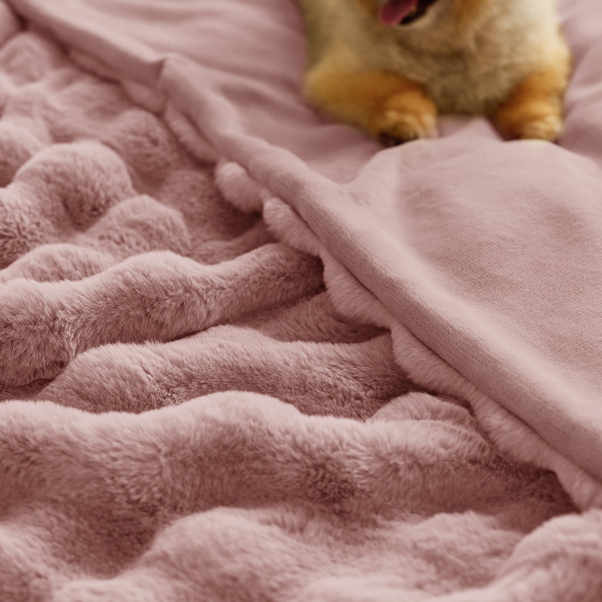 Cozy Throw Blanket, Bubble Faux Fur, Machine-Washable Care for Living Rooms, Bedrooms and Everyday Lounging, 3 Sizes and 11 Colors image 9