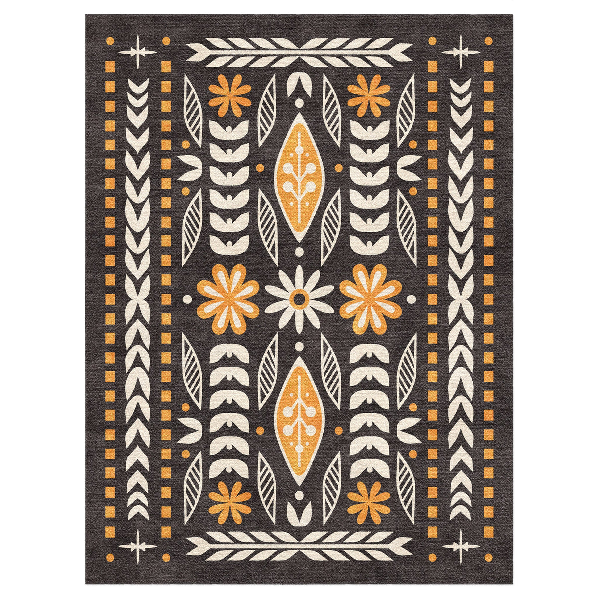 Area Rug, Topanga Black & Yellow for Hallways, Dining Spaces and Home Decor, 10 Size Options image 9