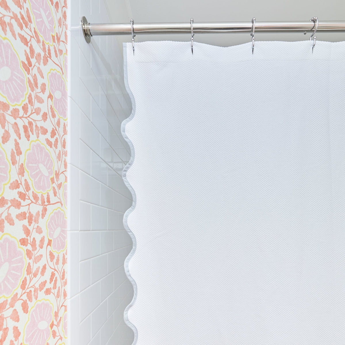 Shower Curtain, Scallop for Shower Areas, Bathroom Privacy and Everyday Bath Decor, 2 Sizes and 2 Colors image 9