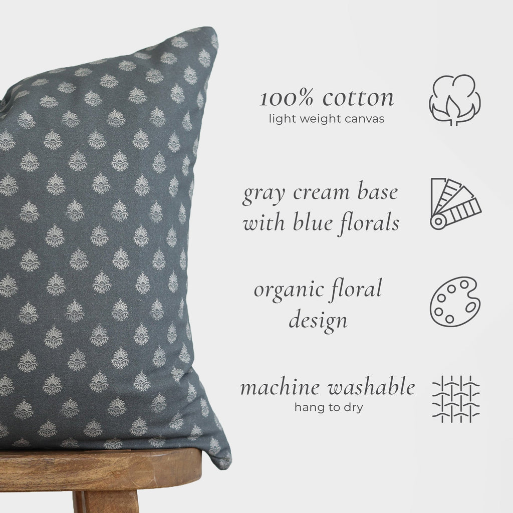 Decorative Pillow Cover, Clay Vintage in Blue Lumbar 12x20" 12x40", Lightweight Design for Sofas, Beds and Living Room Accents image 9