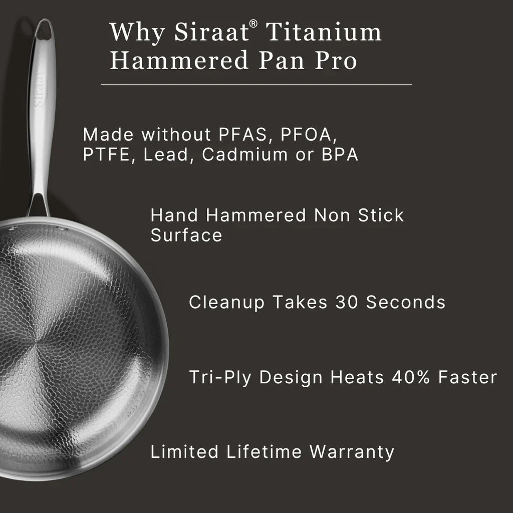 Kitchen Cookware, Titanium Hammered Pan Pro Small for Everyday Meals and Home Cooking, Designed for Stovetop Cooking and Daily Meal Prep image 9