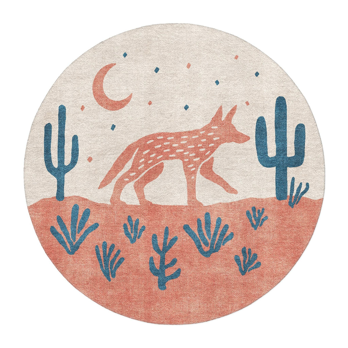 Area Rug, Desert Coyote Denim Blue & Terracotta for Hallways, Dining Spaces and Home Decor, 9 Size Options image 9