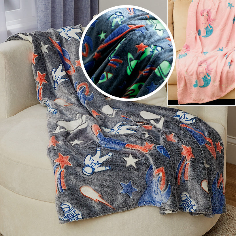 Cozy Throw Blanket, Glow in Dark for Kids 50" x 60" for Living Rooms, Bedrooms and Everyday Lounging, 4 Select blanket Options image 9