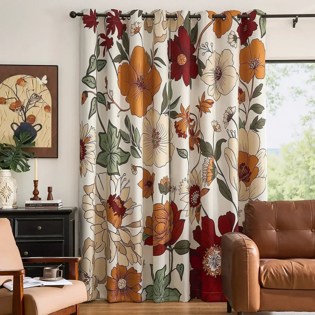 Window Curtain, Hannah Floral Blackout Curtains (2 Panels), Lightweight Design for Bedrooms, Living Rooms and Home Privacy image 9