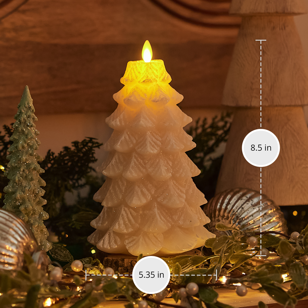 Flameless Candle, White Swan Tree for Mantels, Entryways and Holiday Displays, 2 Size Options image 9