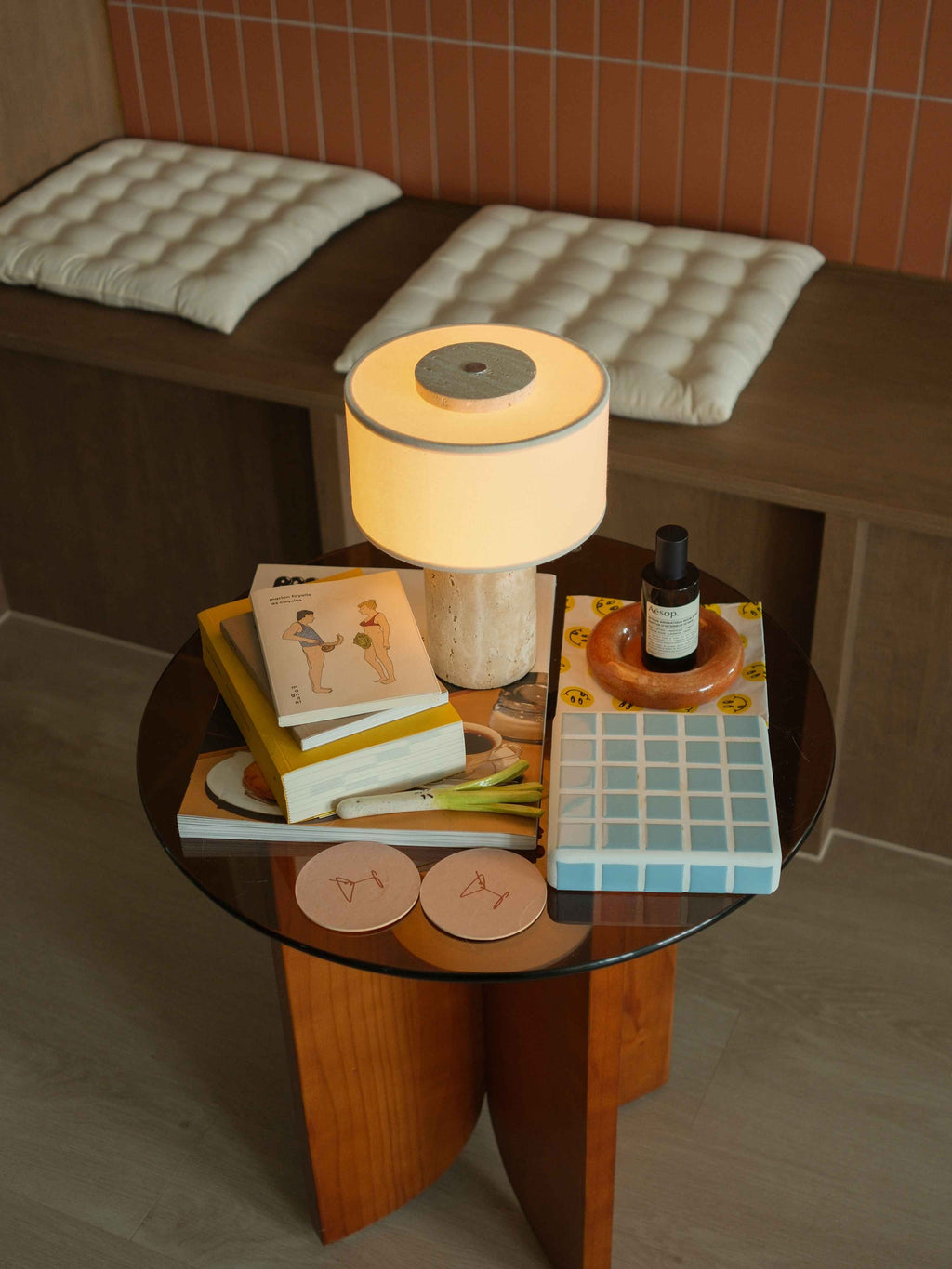 Home Lighting, Original Auríe Portable Lamp Travertine 9.5" for Bedrooms, Living Rooms and Reading Corners image 9