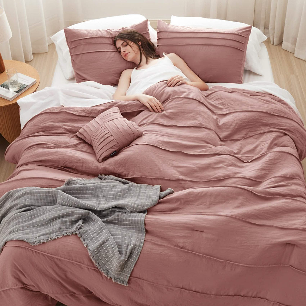 Bed Comforter, Pinch Pleat Set for Year-Round Bedroom Comfort and Restful Sleep, 5 Sizes and 19 Colors image 9