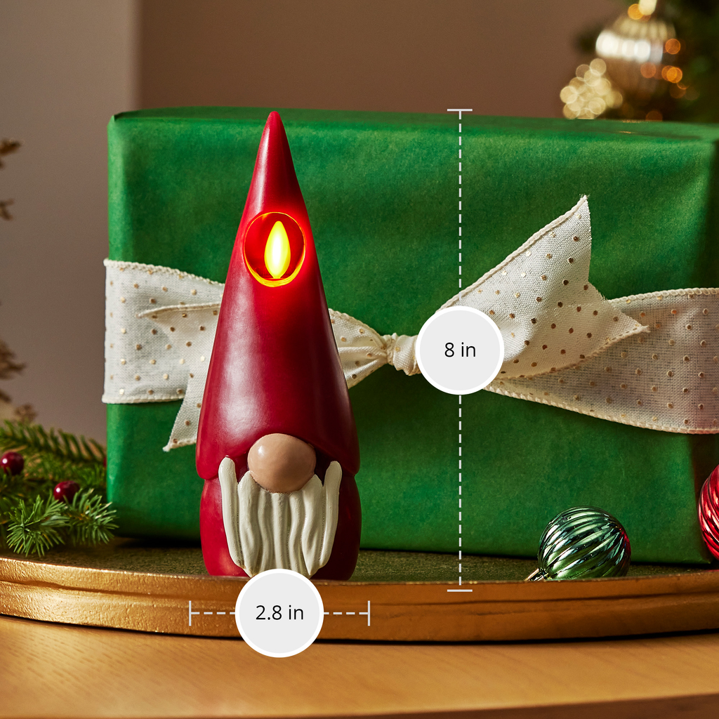 Flameless Candle, Red Gnome for Bedrooms, Living Rooms and Everyday Candlelight Ambience, 2 Size Options image 9