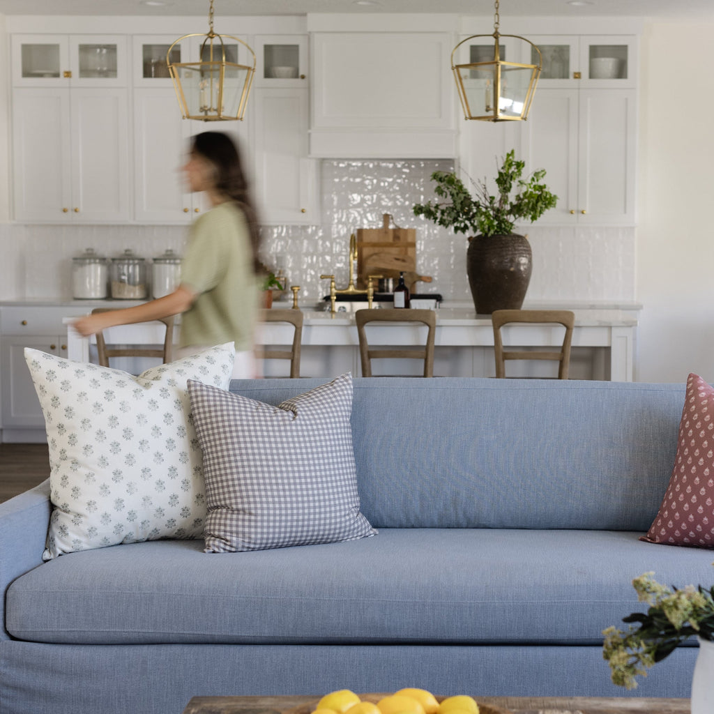 Decorative Pillow Cover Set, Lyla in Blue 18" 22" 24" 26", Machine-Washable Care for Bedroom Styling and Living Room Decor, 5 Size Options image 9