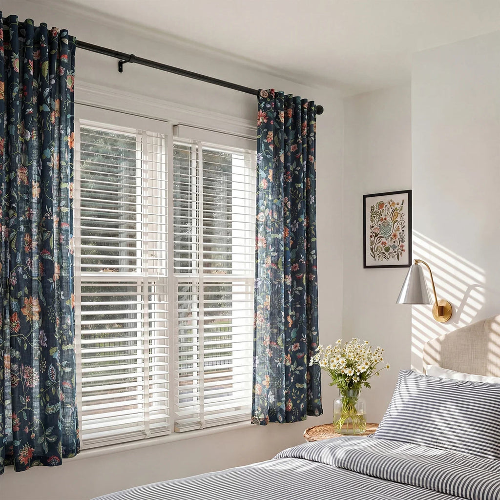 Window Curtain, Hattie Floral Linen Blend Curtains (2 Panels), Breathable Construction for Bedrooms, Living Rooms and Home Privacy image 9