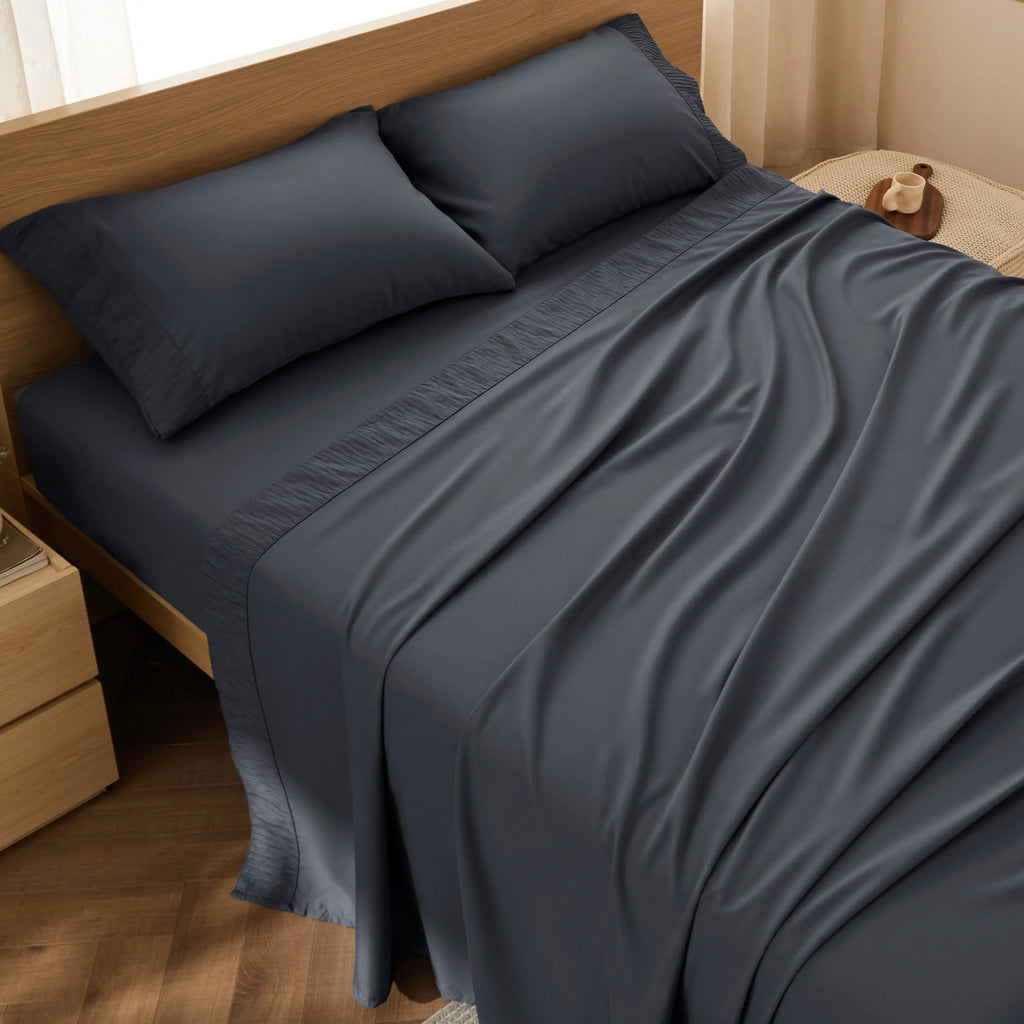 Bed Sheet Set, Ruched, Cooling Comfort, Breathable Construction for Master Bedrooms, Guest Beds and Daily Use, 7 Sizes and 14 Colors image 9