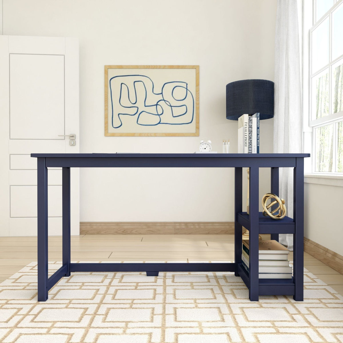 Computer Desk, 55", Solid Wood Construction for Home Offices, Computer Work and Study Spaces, 3 Color Options image 9