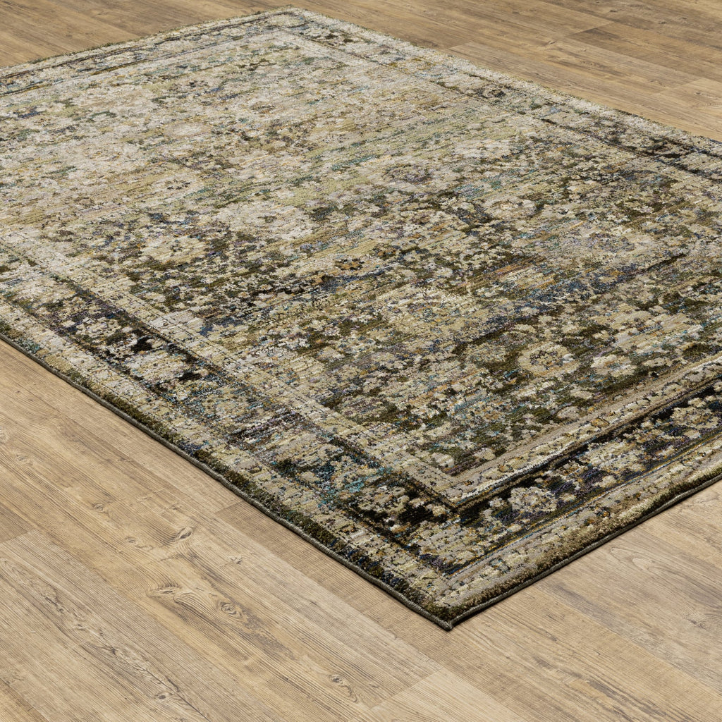 Area Rug, Andorra 7125C Green Brown for Living Rooms, Bedrooms and Entryways, 11 Size Options image 9